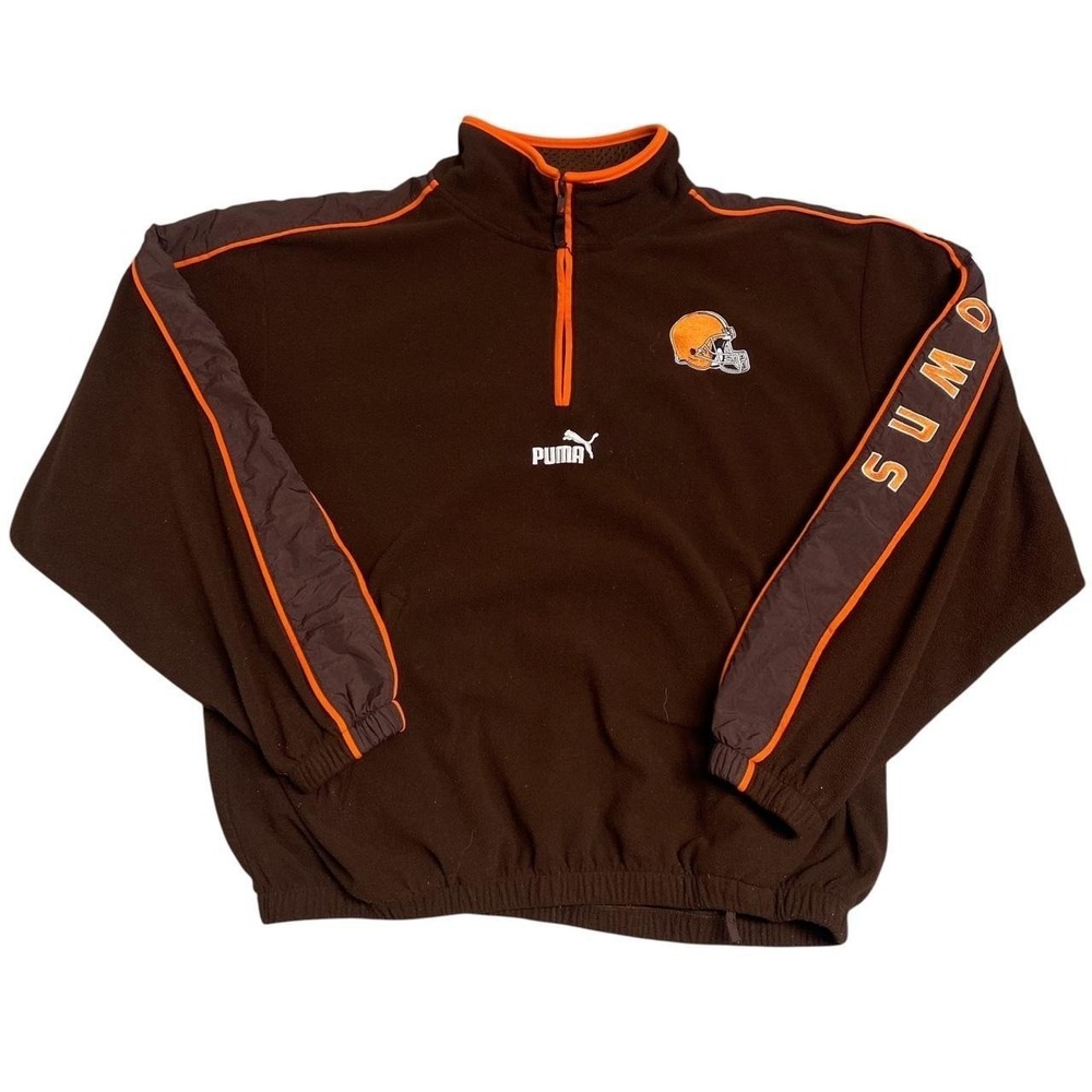 Vintage Puma Cleveland Browns Quarter Zip Fleece Jacket